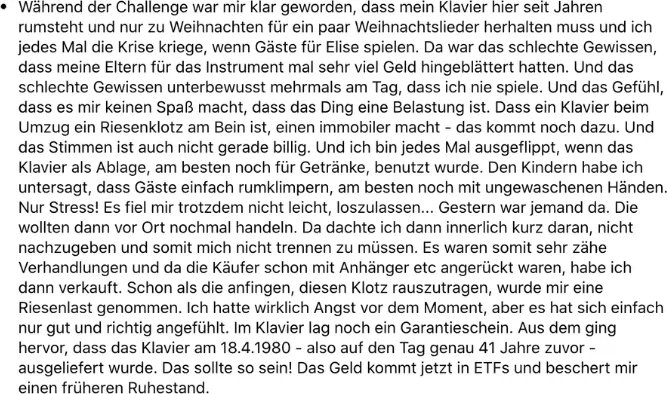 Geld-Challenge Erfahrung