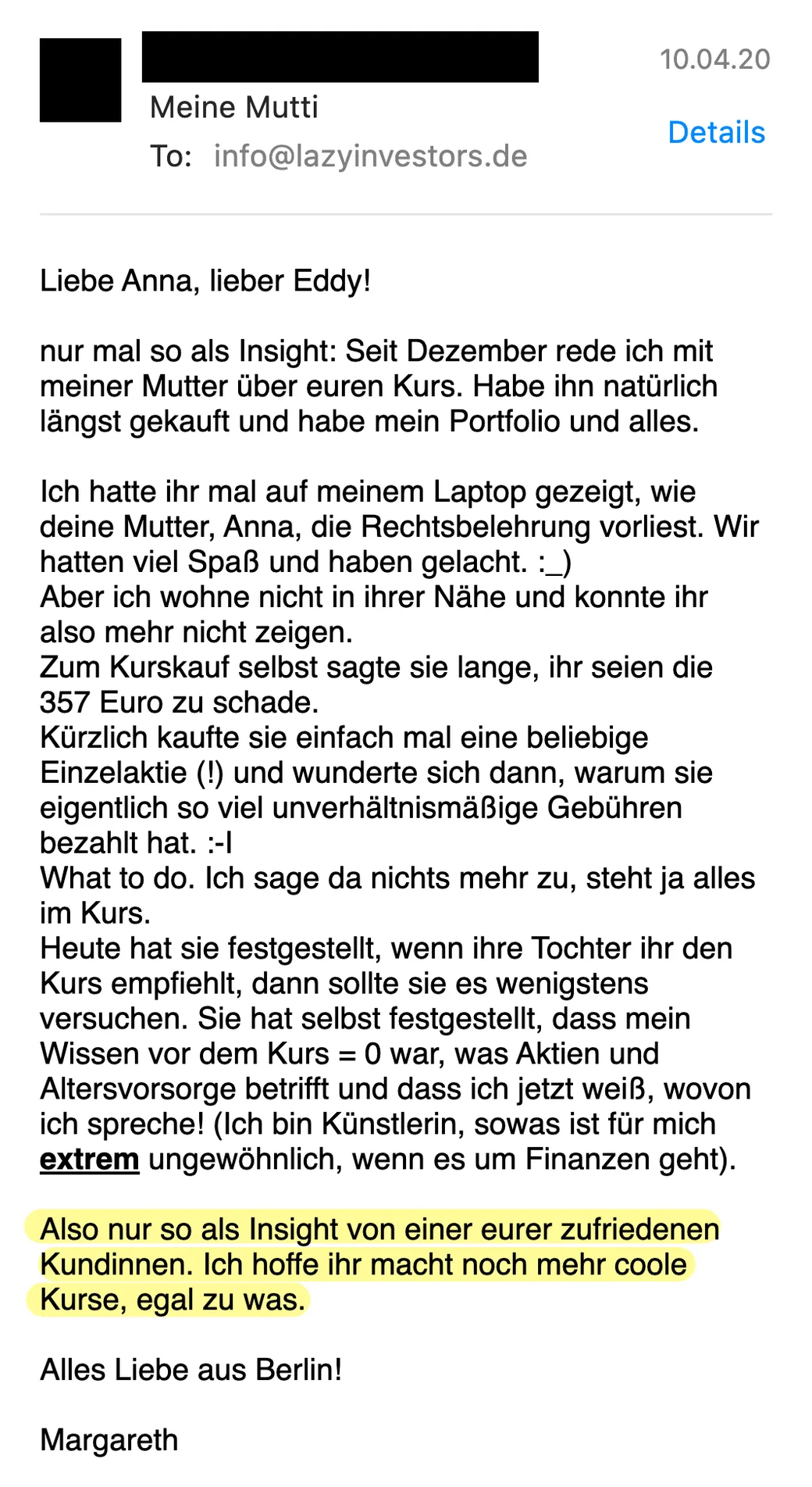 Erfahrungsbericht vom 10.04.2020