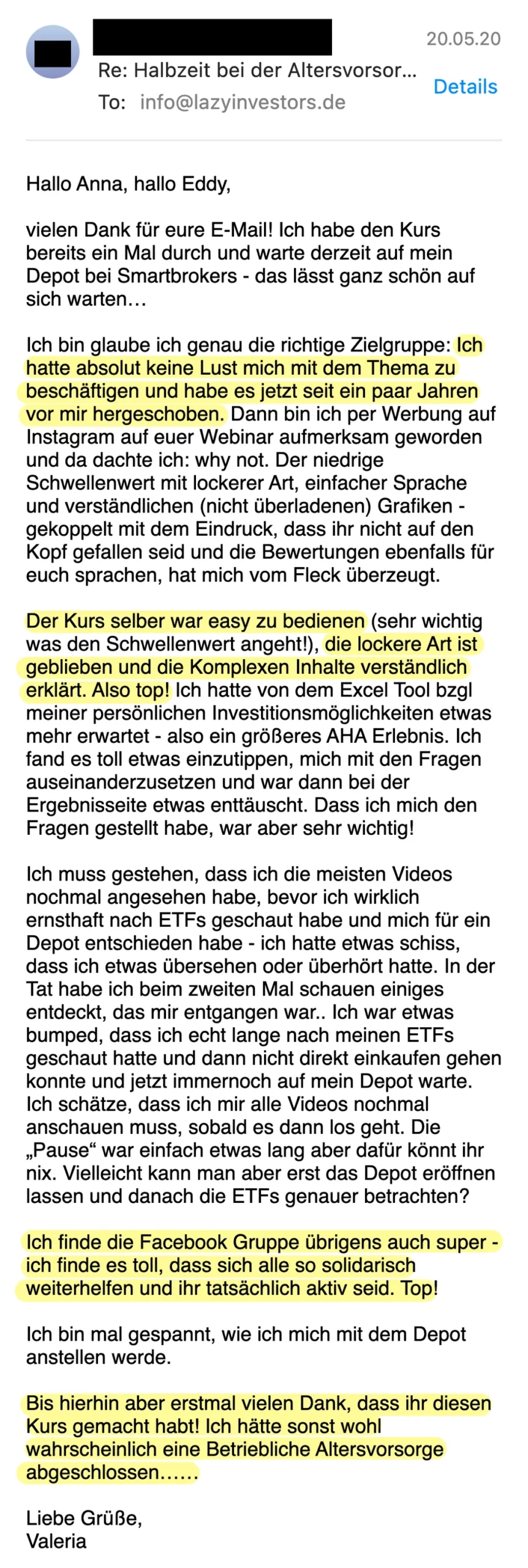 Erfahrungsbericht vom 20.05.2020