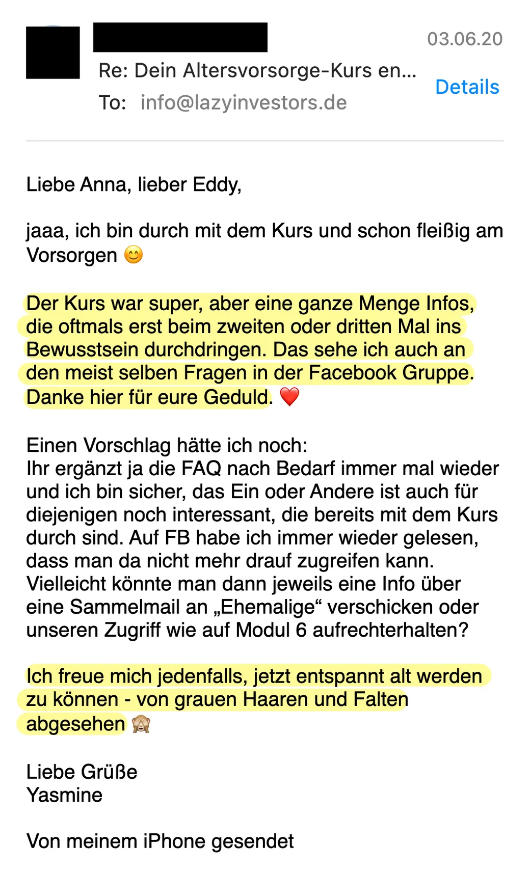 Erfahrungsbericht vom 03.06.2020