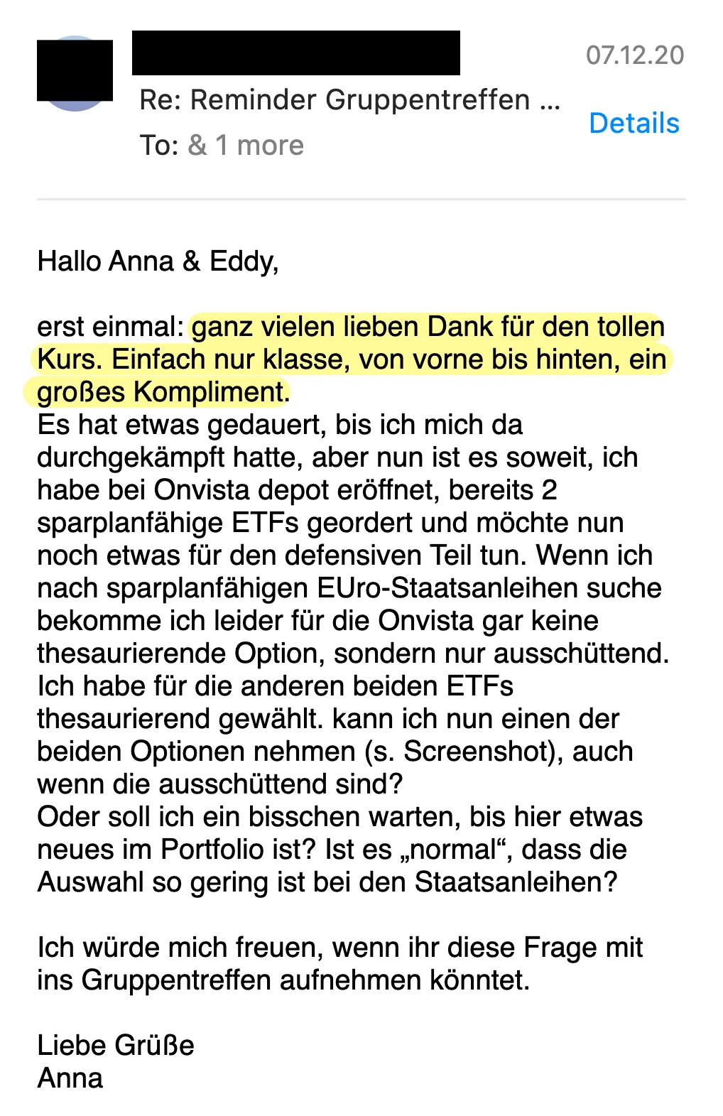 Erfahrungsbericht vom 07.12.2020
