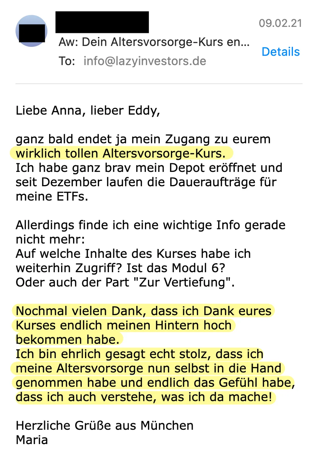Erfahrungsbericht vom 09.02.2021