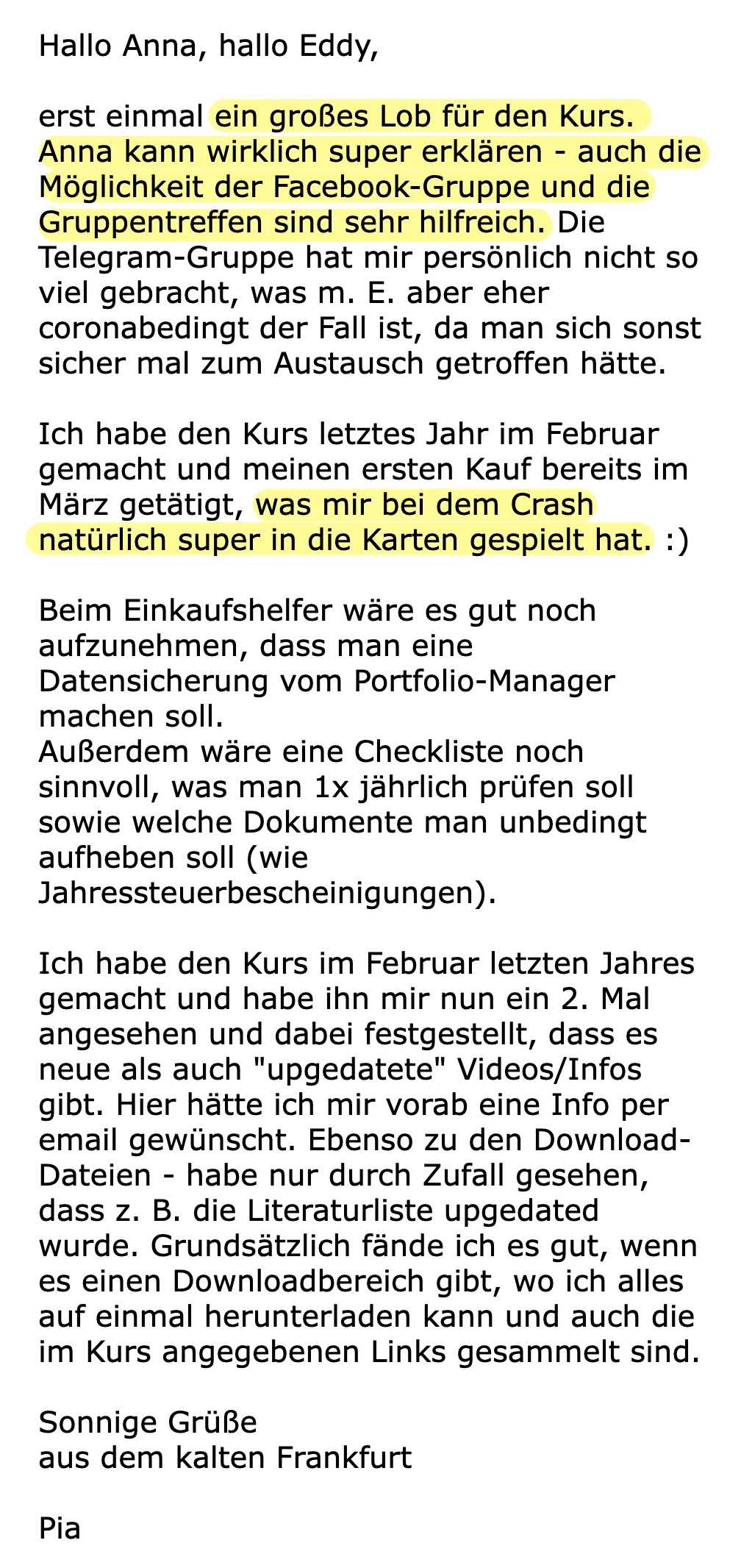 Erfahrungsbericht vom 10.02.2021