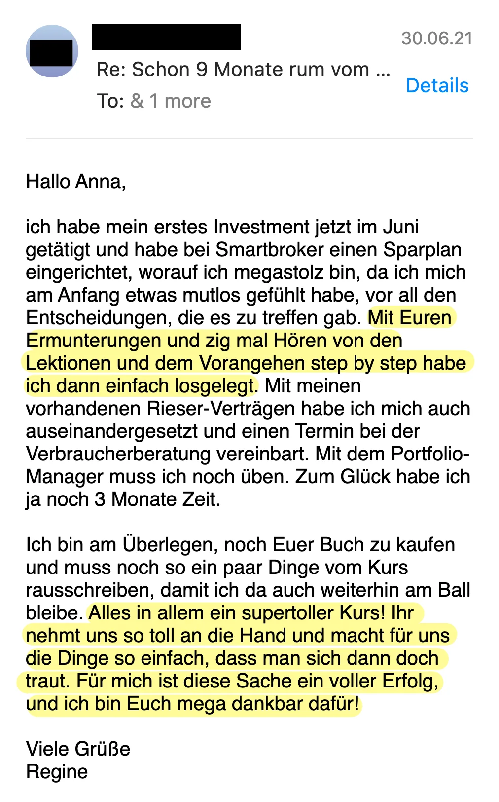 Erfahrungsbericht vom 30.06.2021