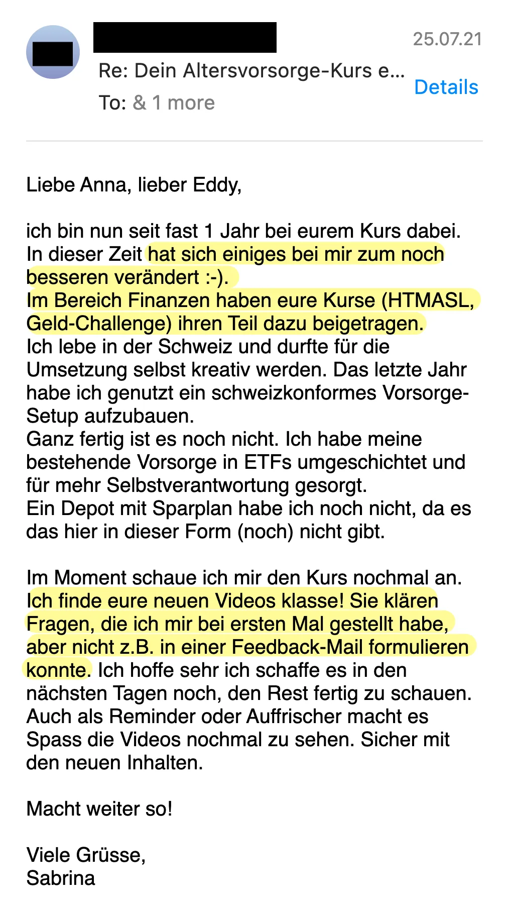 Erfahrungsbericht vom 25.07.2021