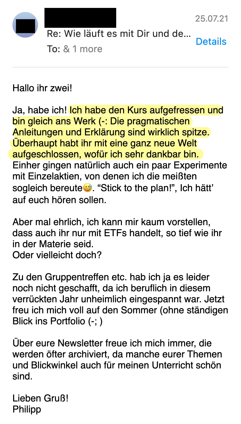 Erfahrungsbericht vom 25.07.2021