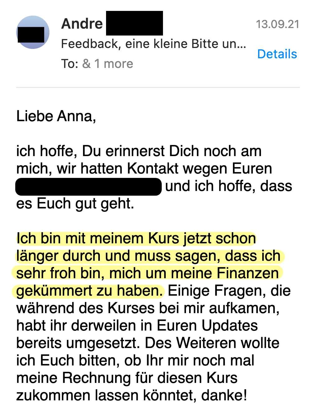 Erfahrungsbericht vom 13.09.2021