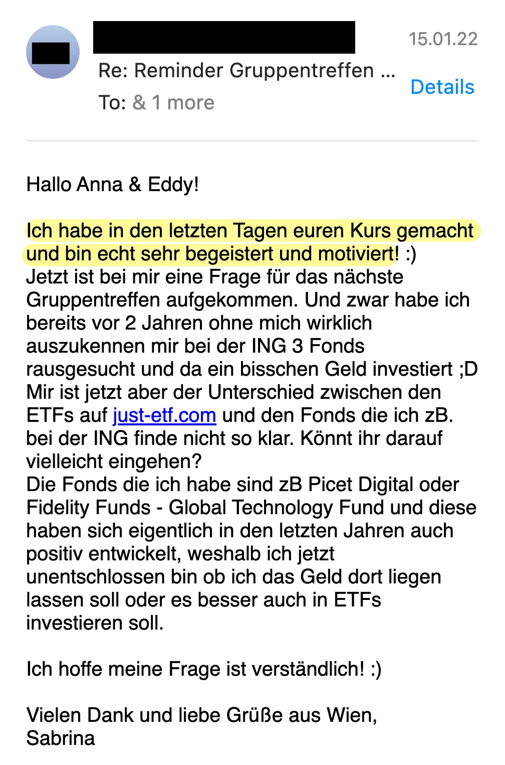 Erfahrungsbericht vom 15.01.2022