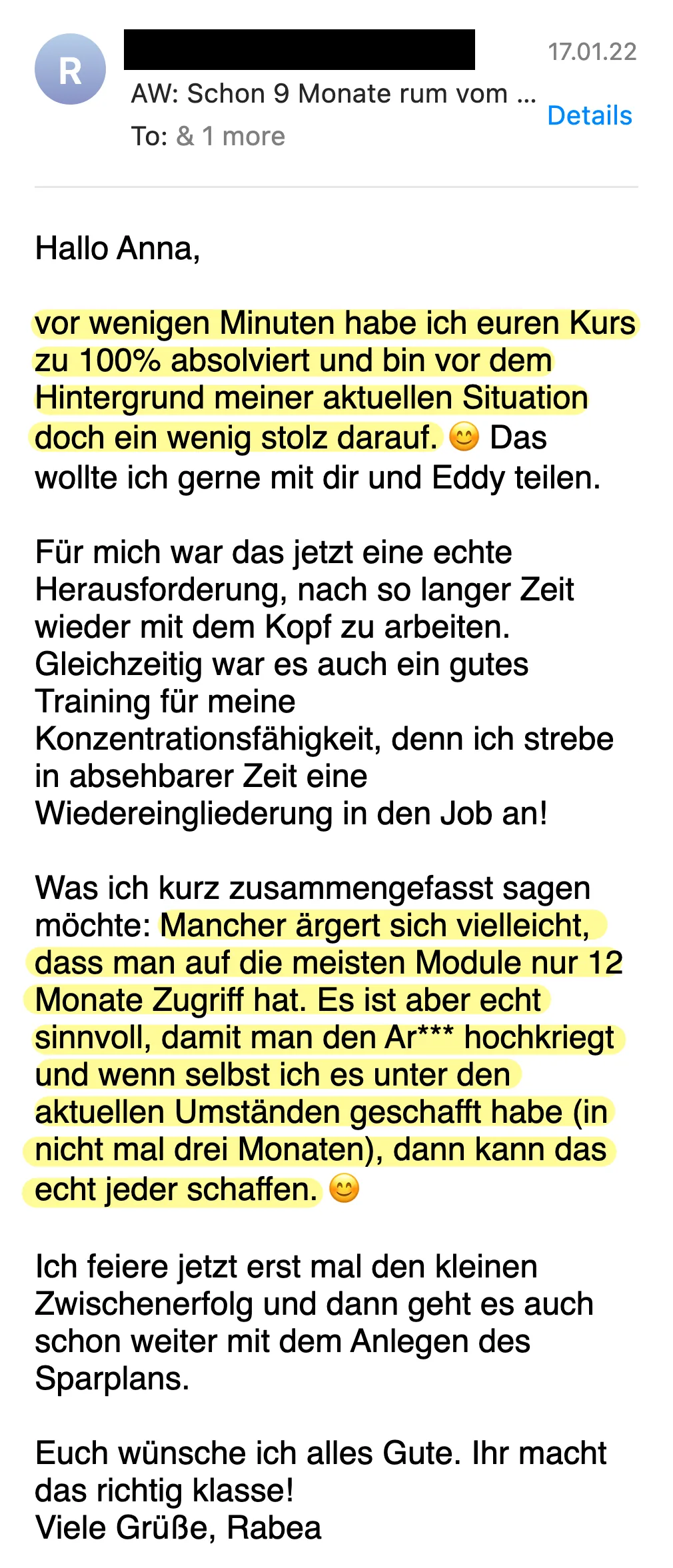 Erfahrungsbericht vom 17.01.2022