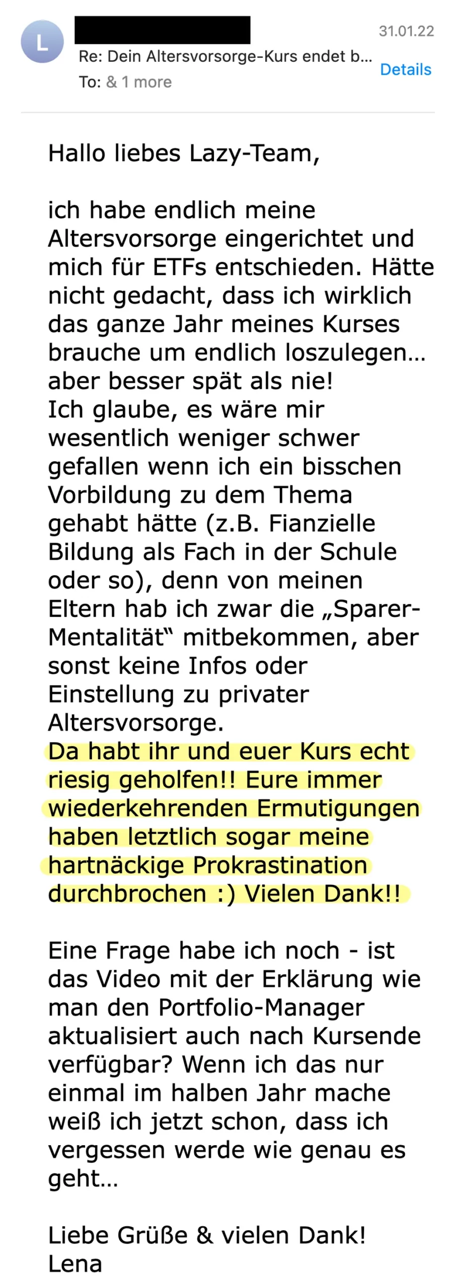 Erfahrungsbericht vom 31.01.2022