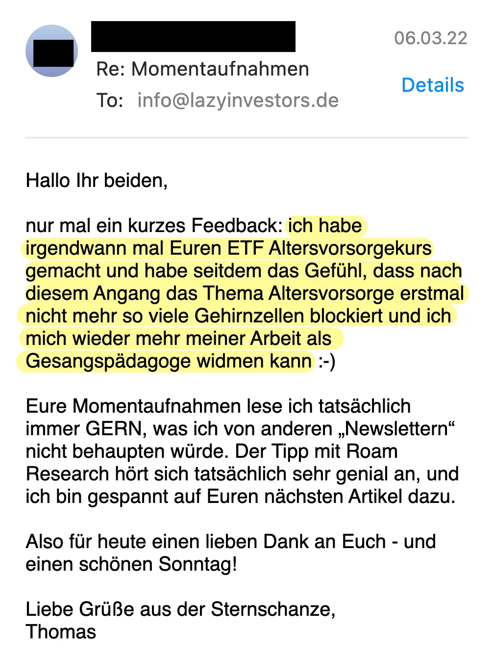 Erfahrungsbericht vom 06.03.2022